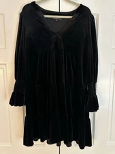 Pomander Place by Tuckernuck Black Velvet Kenzo Dress XL EUC* 541