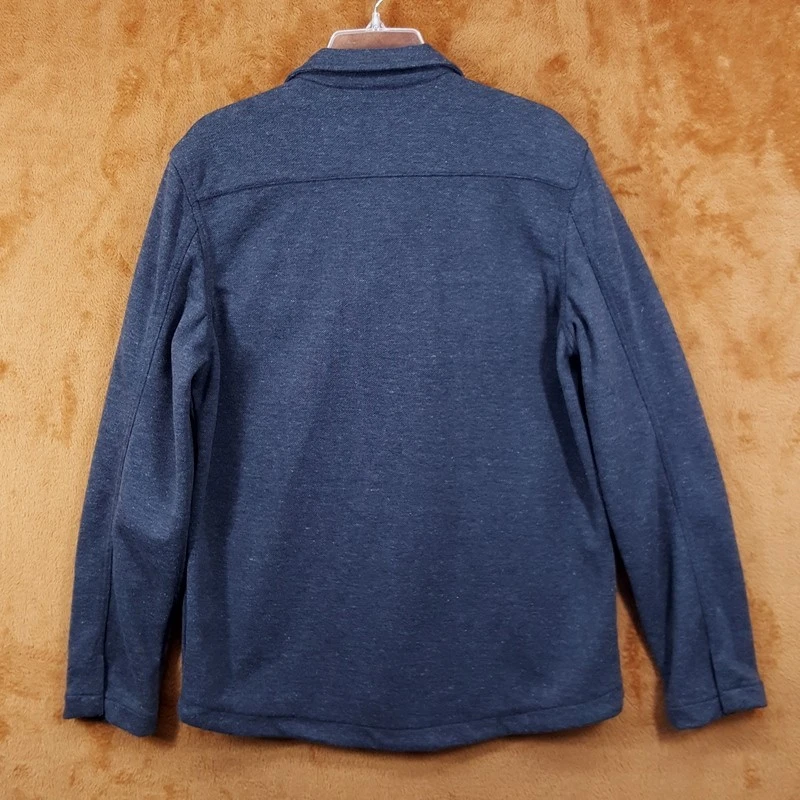 CIVIL SOCIETY Shirt Jacket Mens Medium Charcoal Grey Snap Button Cotton Knit image 7