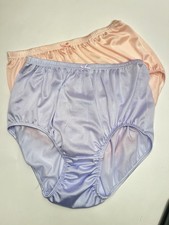 NWOT 2 Pair Plus Size Nylon Panties w/Nylon Gusset Lavender  Peach Size XL