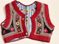 Czech embroidered Kroj  Vest, Folk Costume, Red/Black