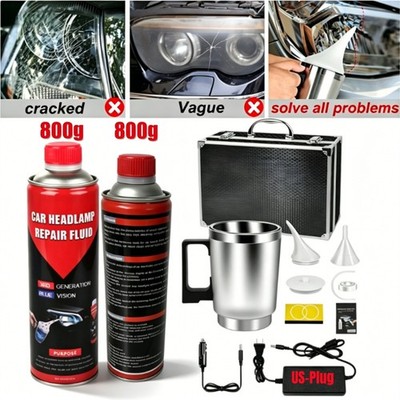 Car Headlight Restoration Kit 800g Liquid Polymer Repair Polish Tool Set US