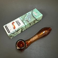 GRAV®  5.5" Classic Sherlock Glass Hand Pipe Bowl Pipe -- Amber / US Seller