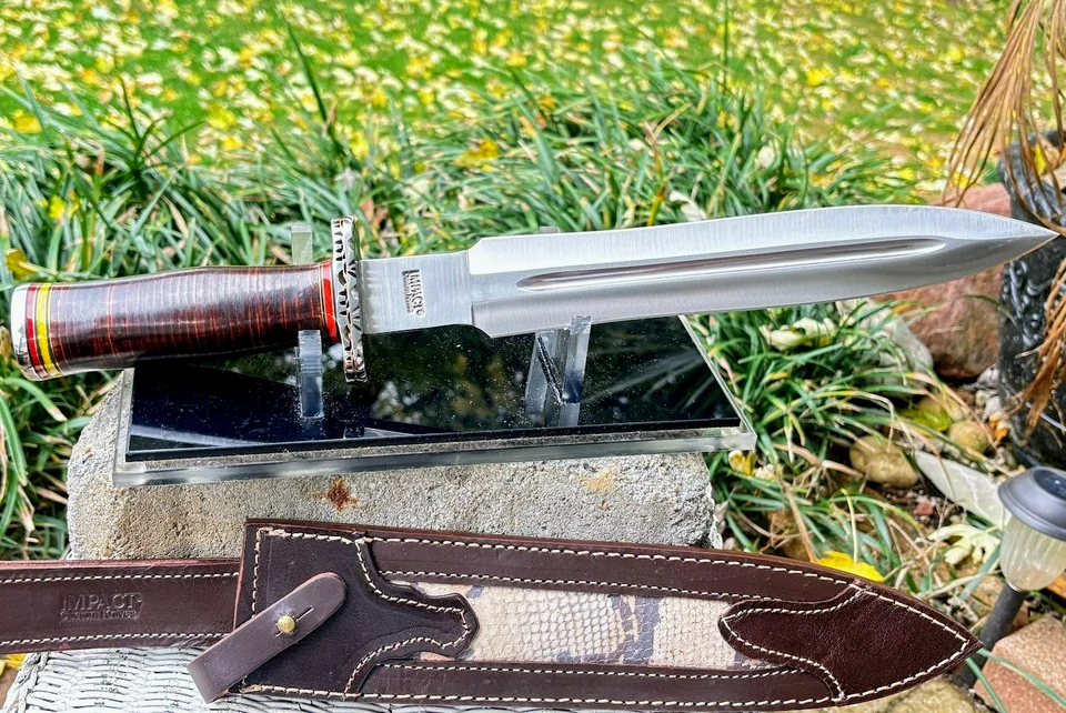 Impact Cutlery Custom Handmade Spearpoint Knife UNUSED 17.5" Dagger Sword Knives - Image 2 of 4