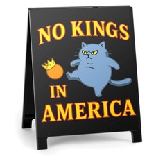 No Kings in America Protest Sign Funny Democracy Anti 4.3 x 5.6 inches, black