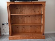 Solid Pine Bookcase with 3 Adjustable Shelves. 125cm High 122cm Wide 35cm Deep