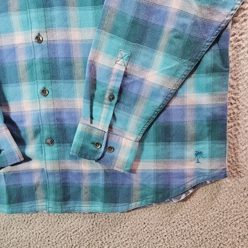 $148 NOVA Camisa Masculina Tommy Bahama de Flanela Elástica XXL Canyon Beach Fireside - Imagem 3 de 4
