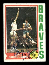 1974-75 Topps 135 Ernie Digregorio RC signed auto autograph  VG (wrinkles top) B