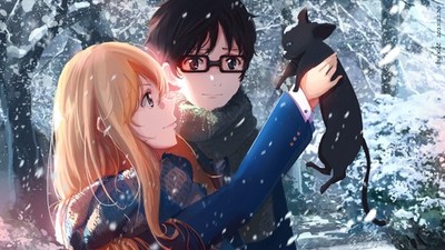 Kaori Miyazono Kousei Arima Shigatsu Wa Kimi No Anime Playmat Desk Mat 24x14in