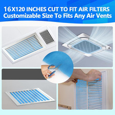 16" X120" Air Vent Filters, Cut to Fit Air Filter 65 Filters , MERV 8 Tripl...