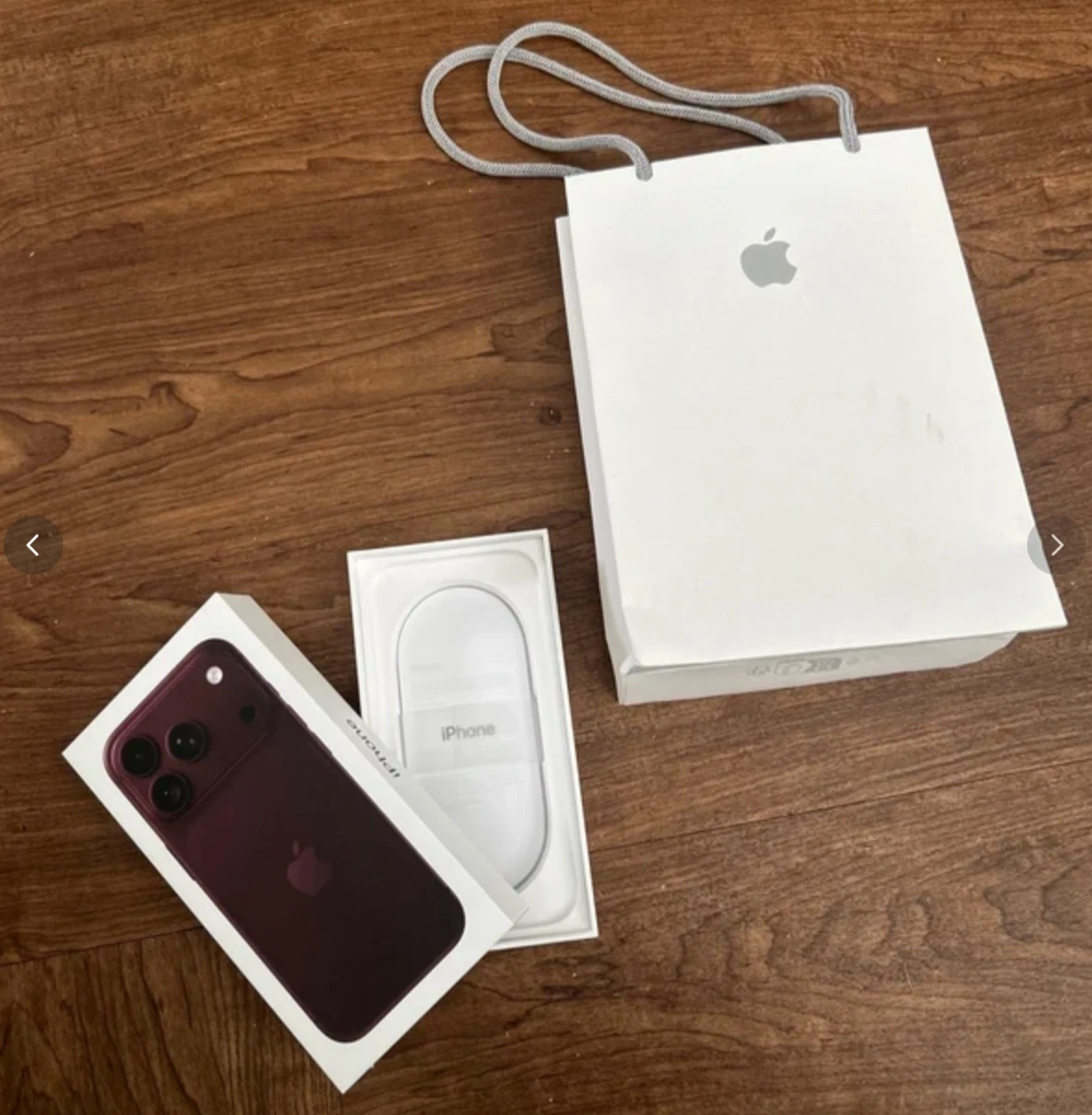 Apple iPhone 18 Pro Max Burgundy Empty Genuine Box and Apple Store Bag