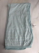 Carter's Aqua Blue White Stripes Jersey Knit Baby Blanket Lovey Stretchy