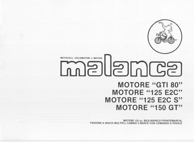Handbuch Ersatzteilliste Teile Motor Malanca Gti 80 125 2C 125 E2C 150 Gt (MA40)