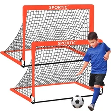 2 Pack 4' x 3' Soccer Goal Net Set, Pop Up Practice Soccer Goals for Indoor a...