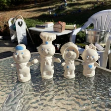 Vintage Advertising Pillsbury Dough Boy Family Finger Puppets Dad Mom Girl Boy