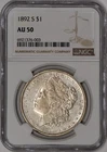 1892-S Morgan Silver Dollar $1 NGC AU50 - Sharp Coin!