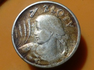 POLOGNE 1 ZLOTY (ARGENT) 1925 RARE & QUALITE TTB ! (TACHEE)