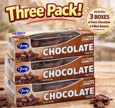 {3-Pack} FRESH Frosted Old Fashioned CHOCOLATE Donuts