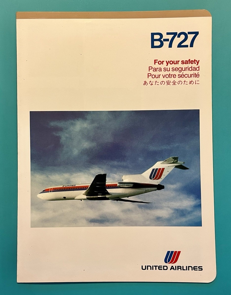 UNITED AIRLINES SAFETY CARD--727 —1984 | eBay