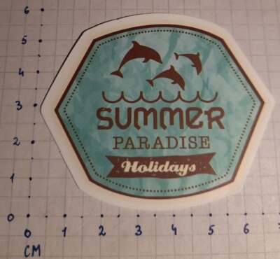   1x Sticker Aufkleber Auto Fahrrad Sommer Paradise Holiday Delfine Summer