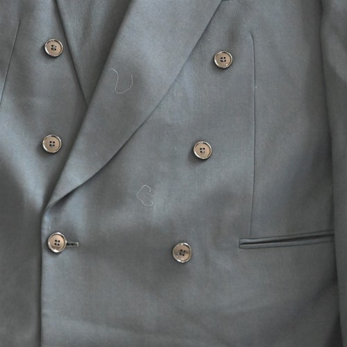 Vtg Albert Nipon 42R Dark Blue Wool Double Breasted Suit Jacket - Picture 15 of 24