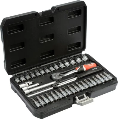 YATO 38 Pièces Coffret Douilles à Cliquet TYP2 XS 1/4" Chrome - Photo 1/4