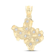 0.62 Cttw Diamond Texas Nugget Mens Pendant Charm 10k Yellow Gold