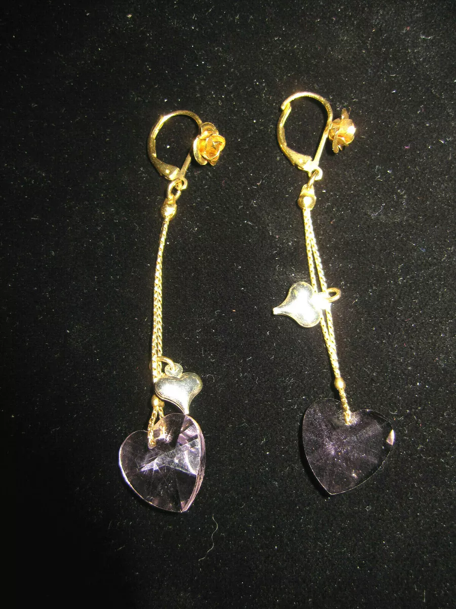 BETSEY JOHNSON VINTAGE PINK LUCITE HEART DANGLE EARRINGS eBay