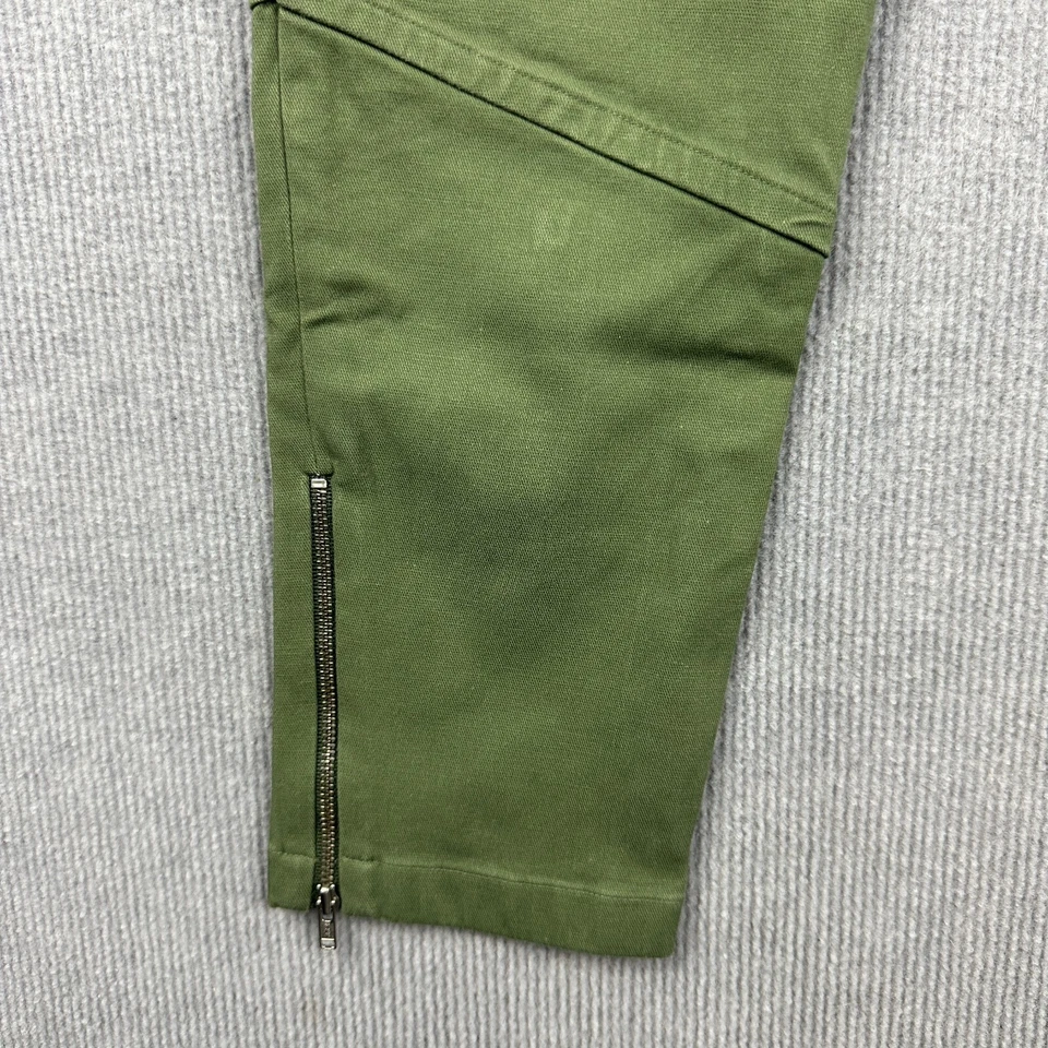 Sass Bide Pants Womens Size 6 W28xL24 Green Palazzo Ankle Zip High Rise — 第 3/4 张图片