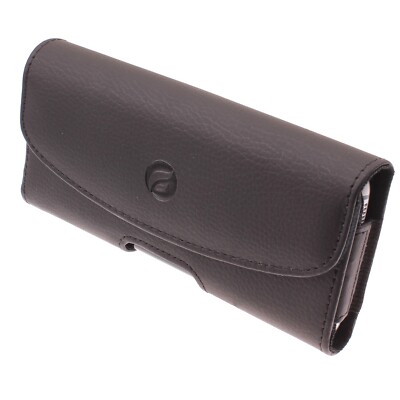 For iPhone 16 Plus - Leather Case Belt Clip Holster Cover Loops Pouch Carry