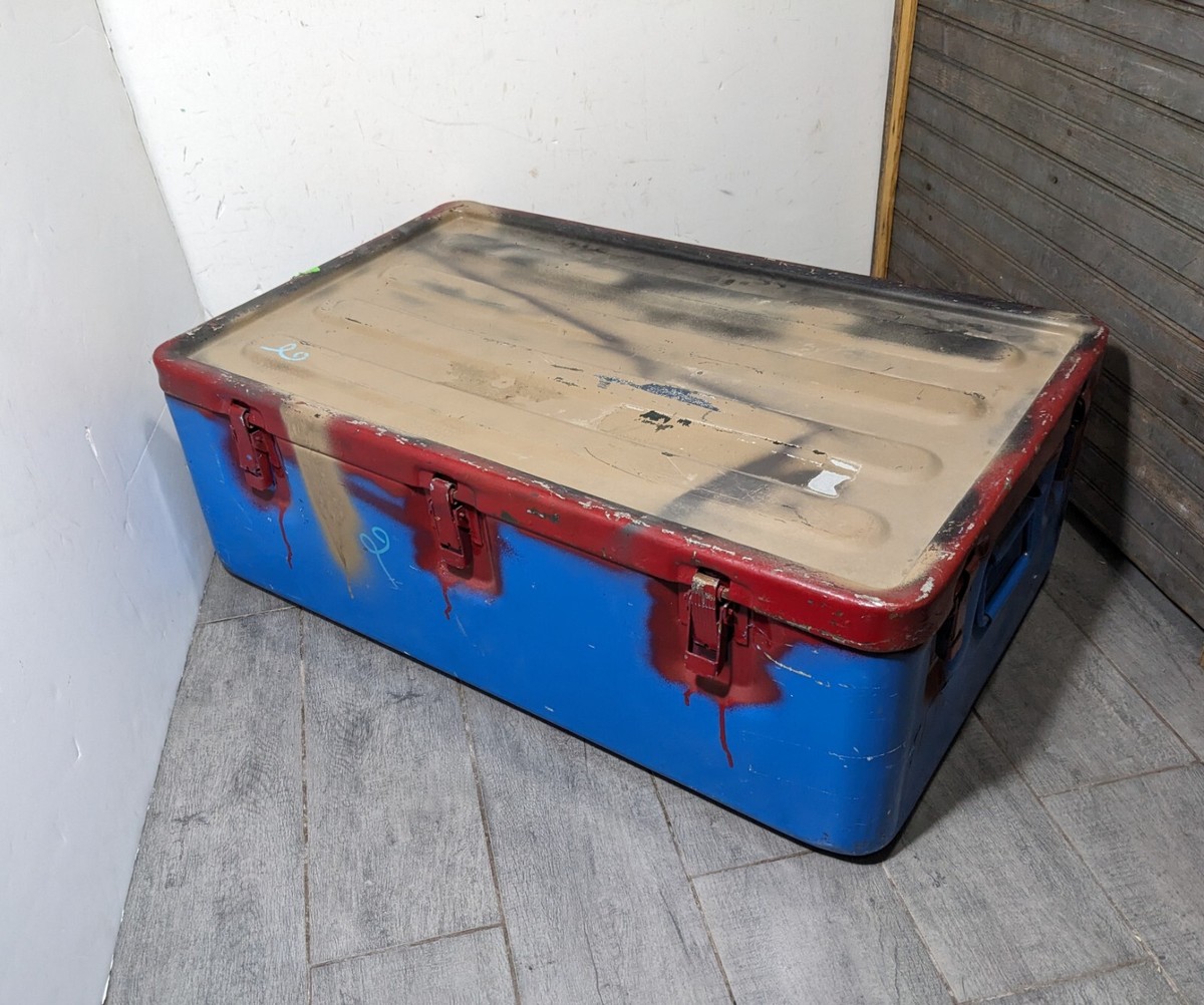 Vintage A&S Tribal Military Aluminum Medical Supply Chest Storage