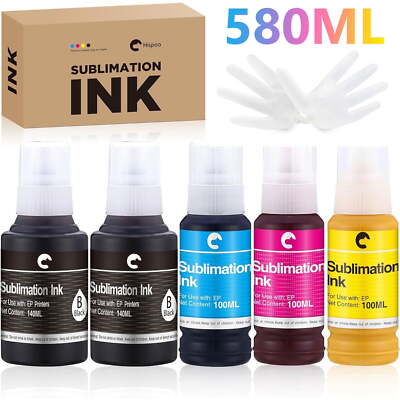 Hiipoo 580ML Sublimation Ink Refilled Bottle Fit for ET2400 ET2720 ET2760 ET2800