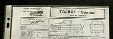 Revue technique Talbot SAMBA