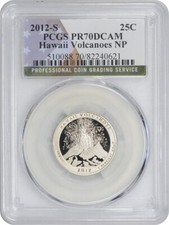 2012-S Flag Clad Hawaii Volcanoes ATB National Park Quarter PR70DCAM PCGS