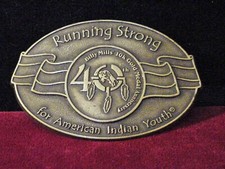 Running Strong for American Indian Youth Billy Mills 10K Medal Belt Buckle