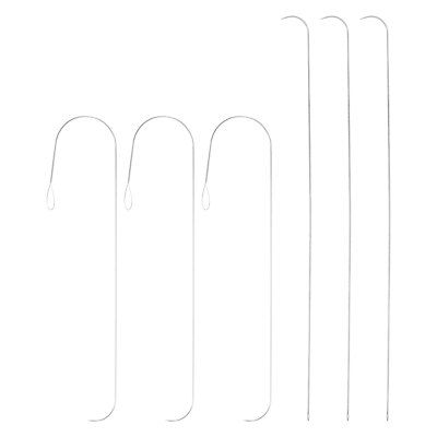 6pcs Bead Spinner Needles 0.6mm 0.7mm Dia Large Eye Curved Beading Needle