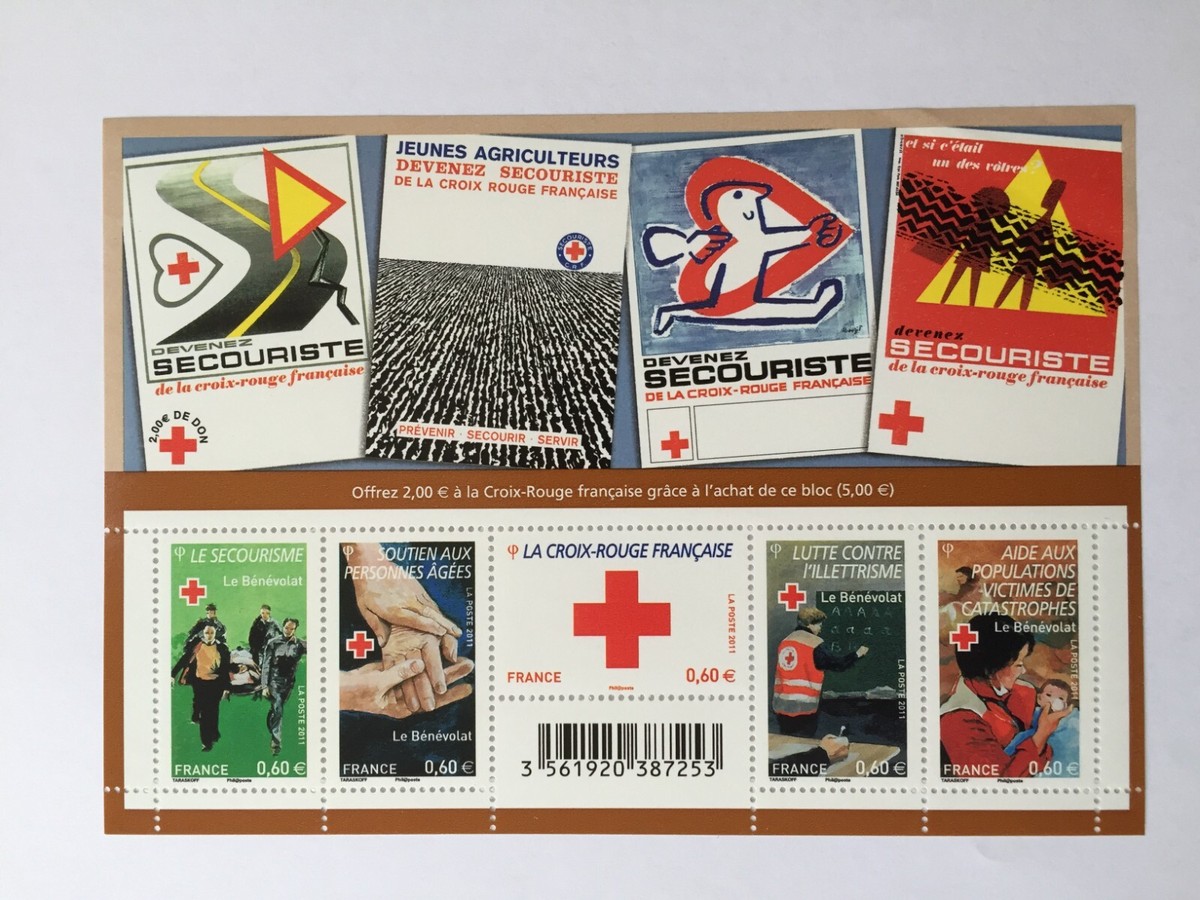 Feuillet de 4 timbres Croix-Rouge Solidarité F4819 neuf