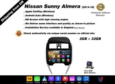Nissan Sunny Almera2014-18 Android Auto Head Unit CARPLAY HD Stereo Panel V7