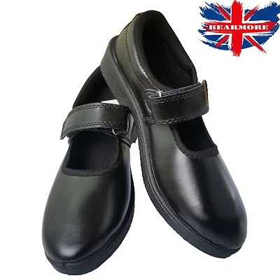 LONDON WEAR Girl School Shoe Black Uniform Child Kids Children Infant Junior Leather Formal