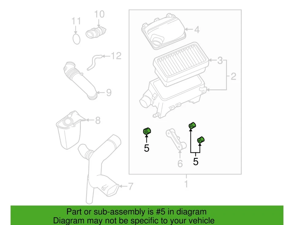 Ojal de montaje de carcasa aislante de goma superior del cuerpo del filtro de aire 9129705 para GM Foto 4 de 4