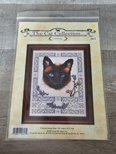 Vtg Cross My Heart Cat Counted Cross Stitch Kit Old Blue Eyes New Rare 242b