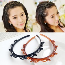 US 4PCS Women Double Bangs Hairpin Headband Professional Weave Bangs Clip Twist