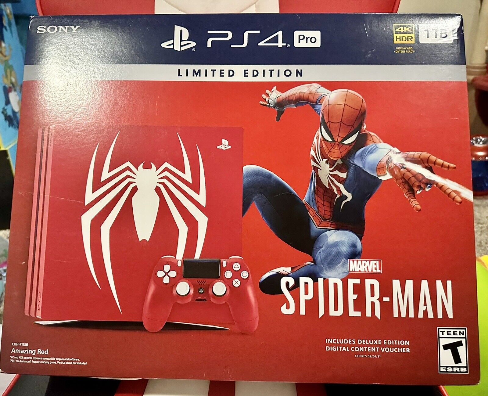 Sony PlayStation 4 Slim 1TB Spiderman Bundle, Black, CUH-2215B 