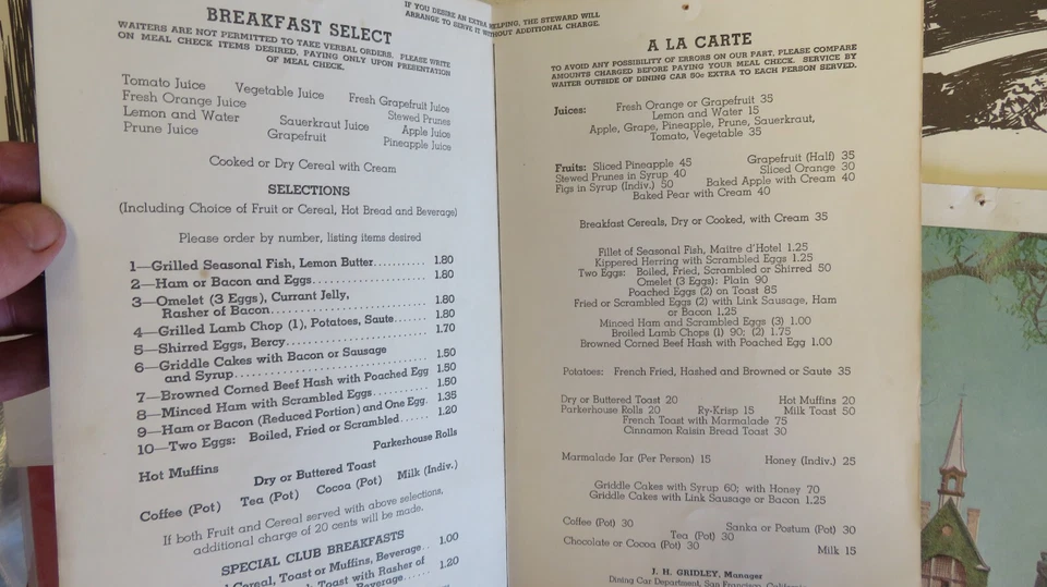 Lote completo de menús de recuerdo vintage menú del Pacífico Sur castillo Frontenac Foto 3 de 4