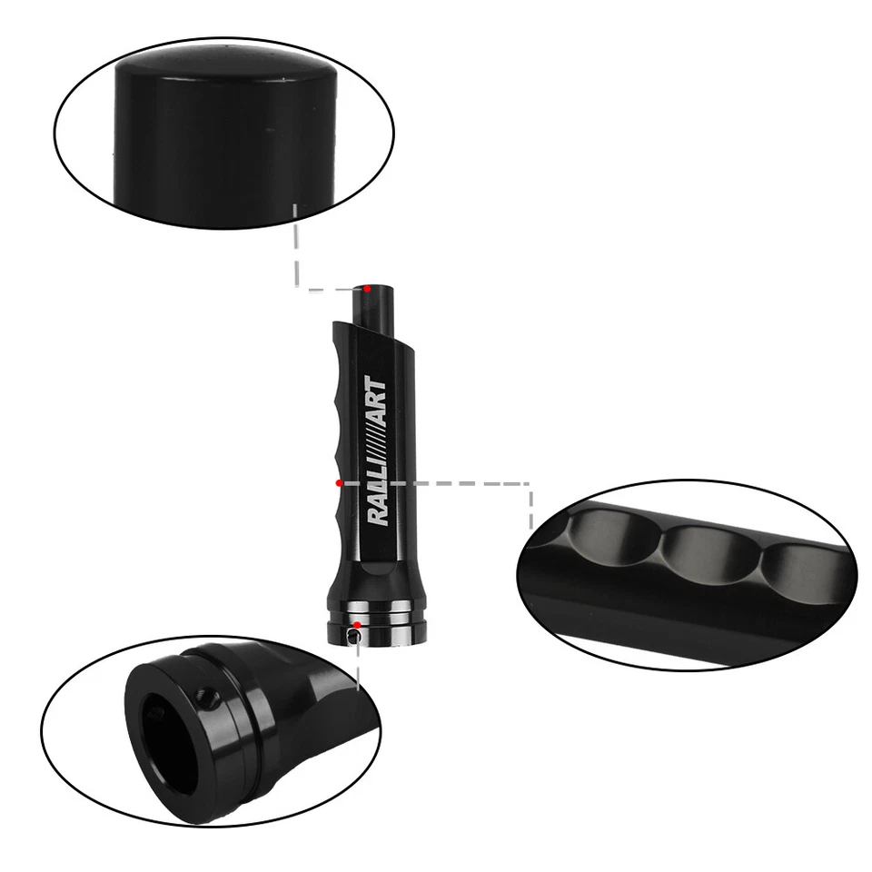 1x Ralliart Negro Aluminio Manija de Coche Funda de Freno de Mano Montaje Universal Cubierta Foto 2 de 4