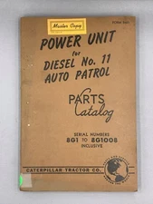 CATERPILLAR DIESEL NO. 11 AUTO PATROL POWER UNIT PARTS BOOK 8661