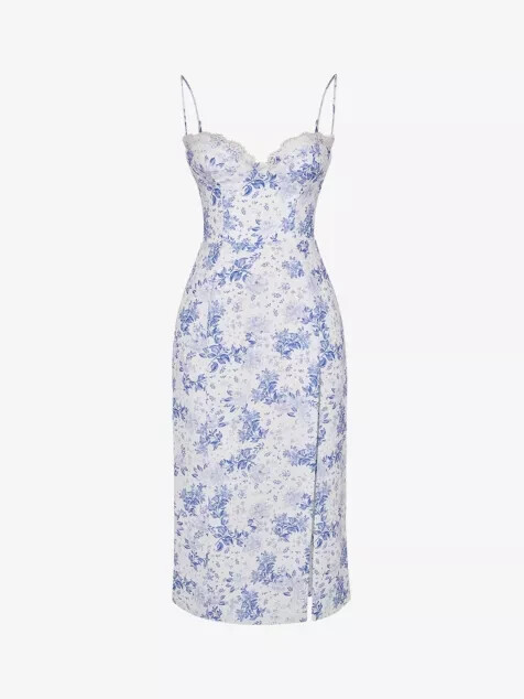 NEW, HOUSE OF CB Corset Crepe Midi Sundress In Blue/White Size L+ #D7871 | eBay NEW, HOUSE OF CB Corset Crepe Midi Sundress In Blue/White Size L+ #D7871 | eBay
