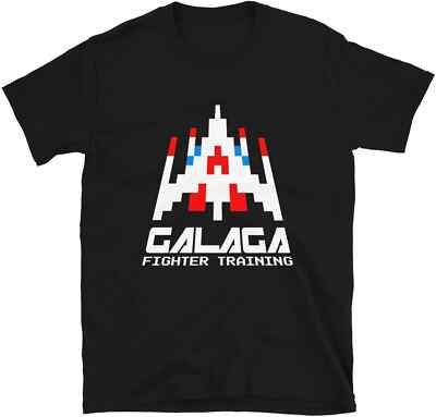 HERREN T-SHIRT SHIRT MEN SOMMER GALAGA ARCADE VIDEOSPIEL FREIZEITBEKLEIDUNG