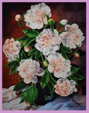 Bead embroidery kit Bouquet of peonies hand embroidery needlework kit