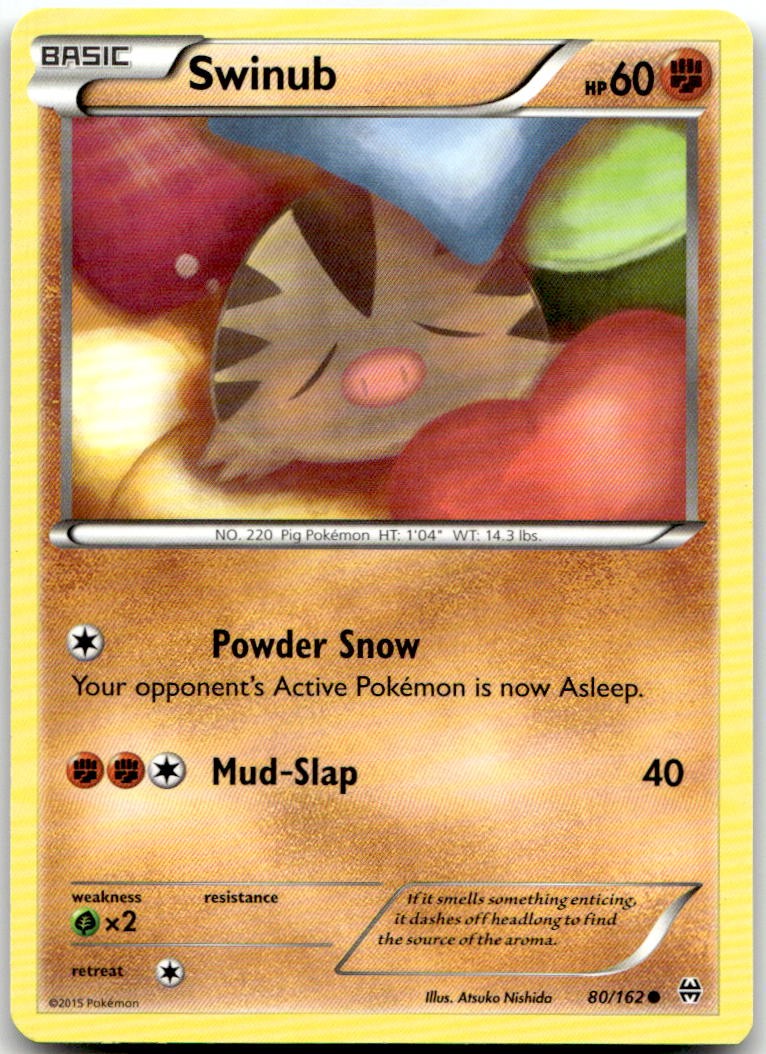 Swinub 80/162 Common BREAKthrough Pokemon Lightly Played