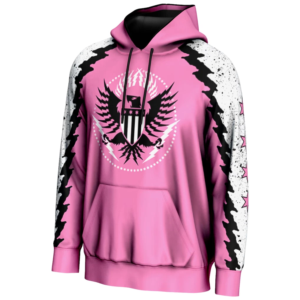 Pink CM Punk Lightning Pullover Graphic Printed Hoodie